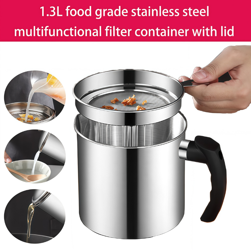 Filtro de Óleo Inox 304 com Tampa e Peneira