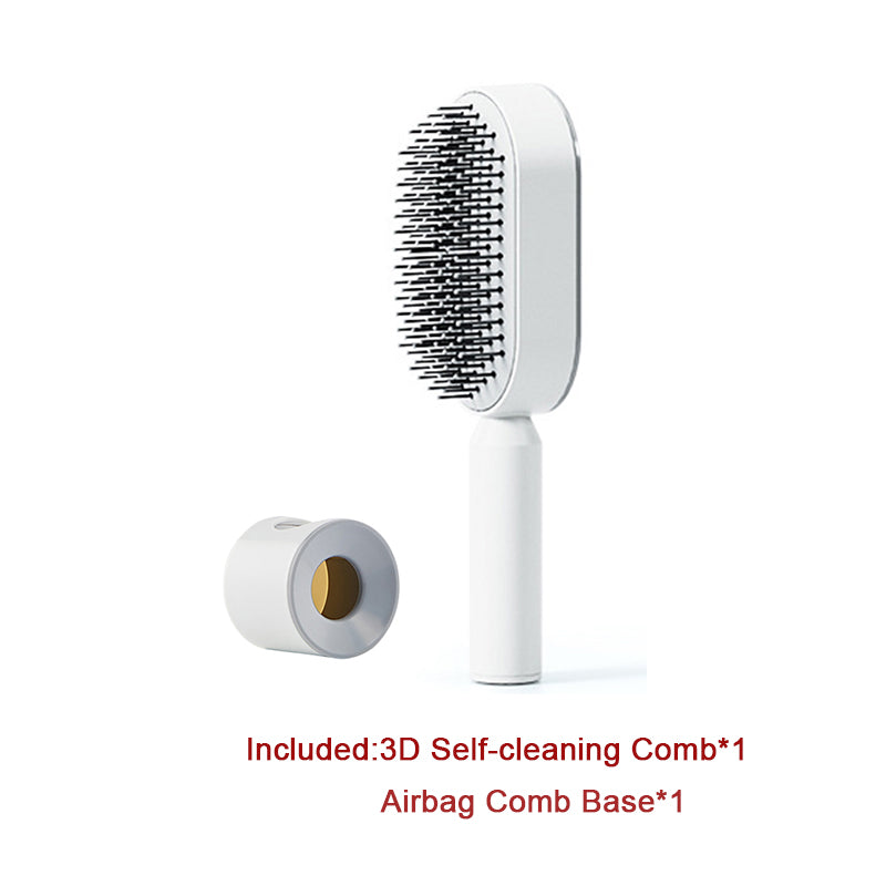 Self Cleaning Hair Brush - One-Key Cleaning Anti-Static Comb