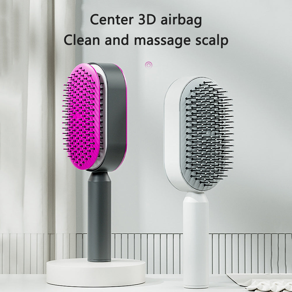 Self Cleaning Hair Brush - One-Key Cleaning Anti-Static Comb