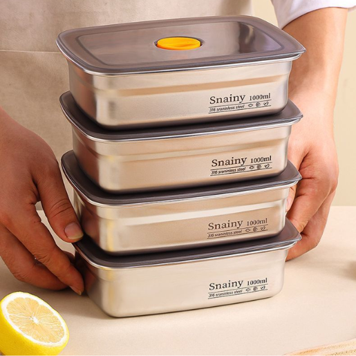 Recipiente Hermético em Aço Inoxidável SUS316 (19x14x6cm)