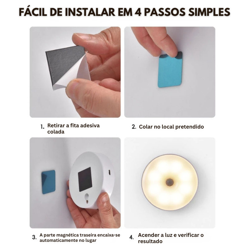 Luz LED Inteligente com Sensor de Movimento - Ativação Automática