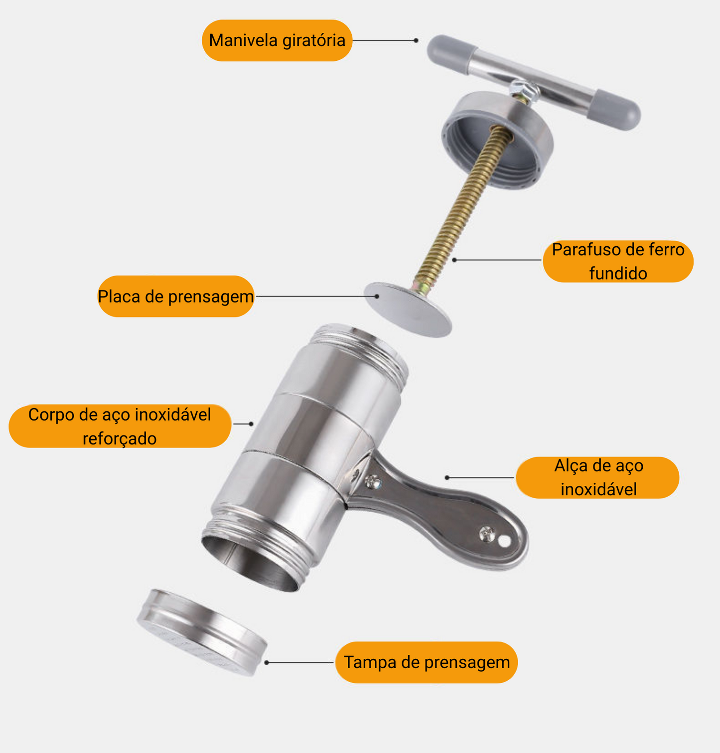 Máquina manual de aço inoxidável para fazer macarrão/massa