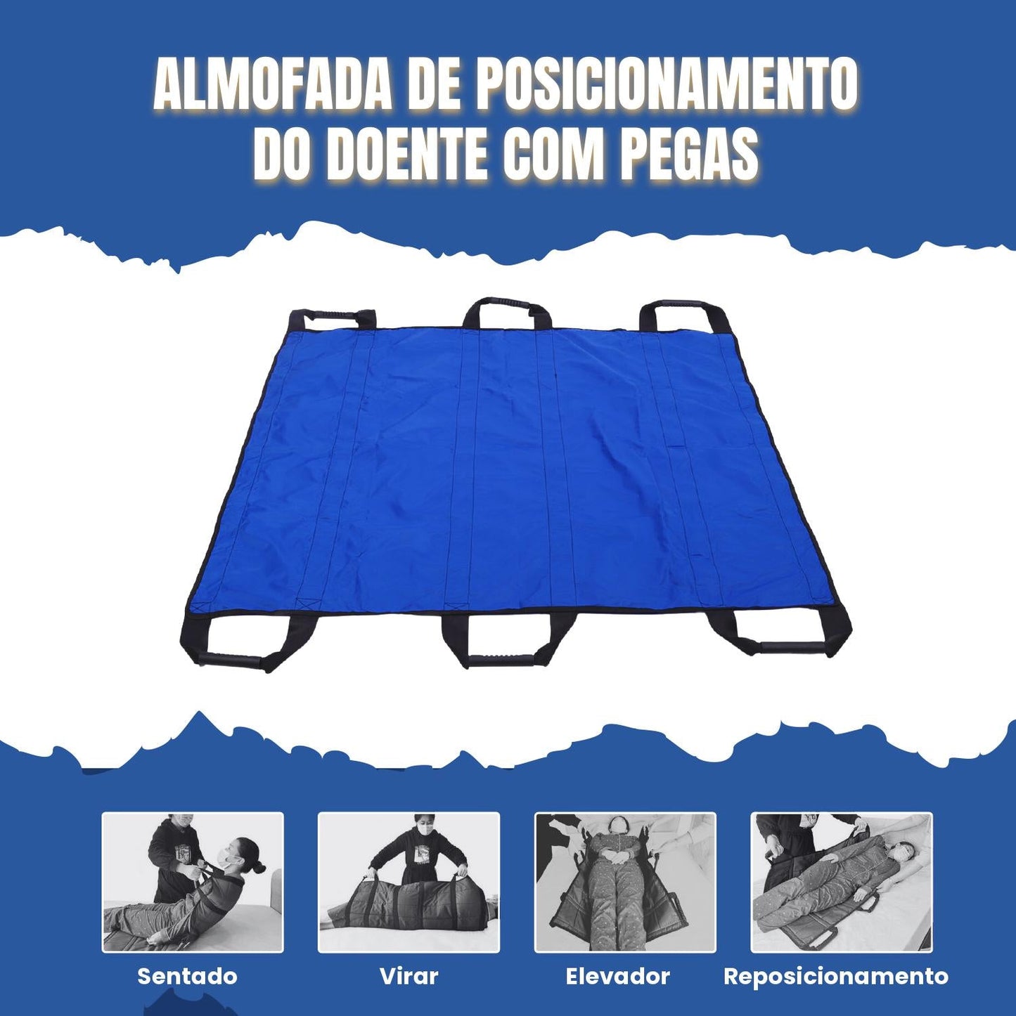 Tábua de Transferência de Doentes com 6 Pegas Reforçadas