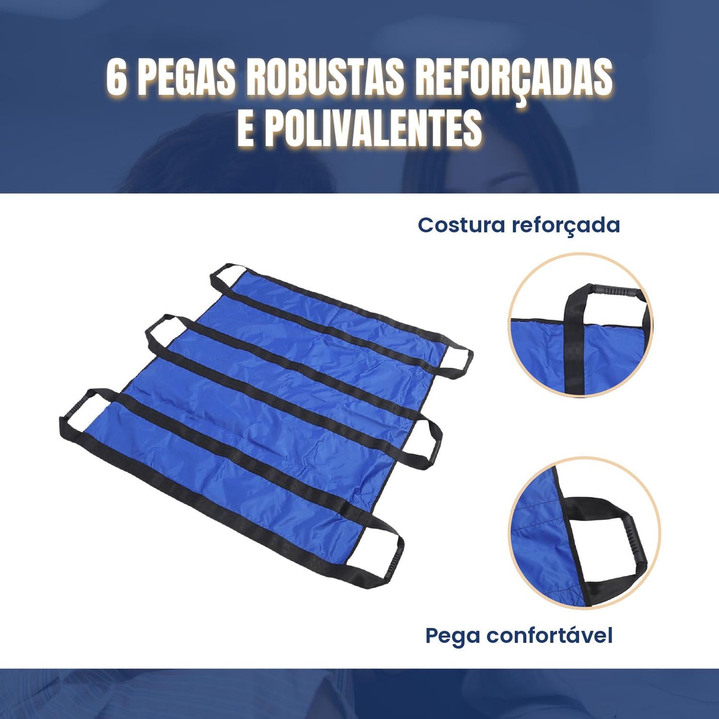 Tábua de Transferência de Doentes com 6 Pegas Reforçadas