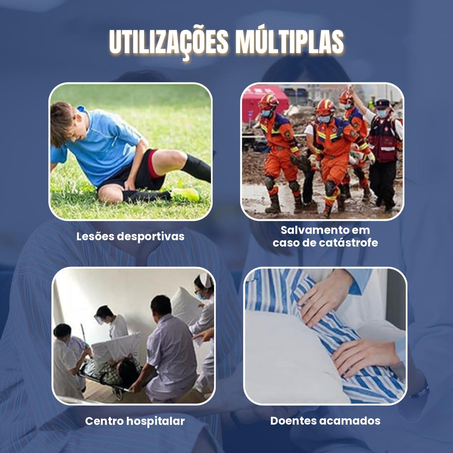 Tábua de Transferência de Doentes com 6 Pegas Reforçadas