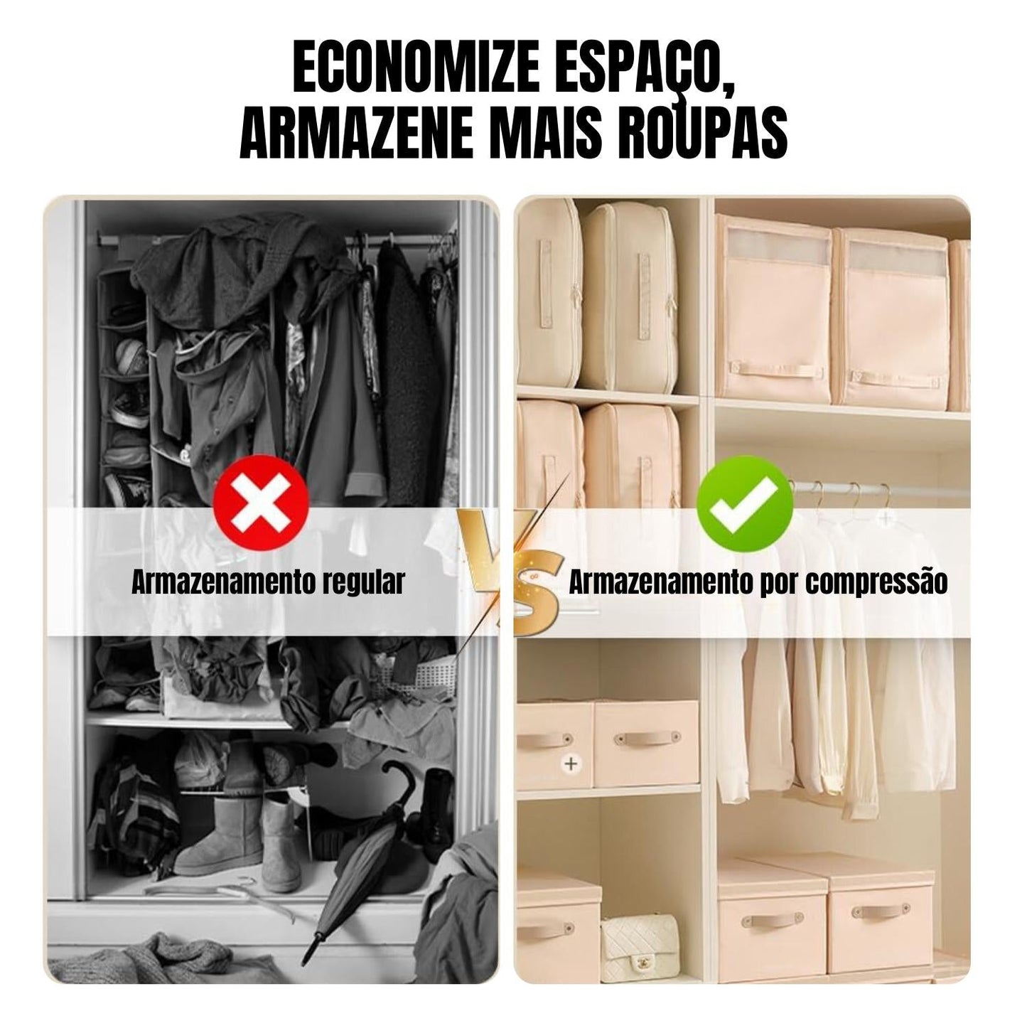 Bolsas Organizadoras de Compressão Automática (54x42x30cm)