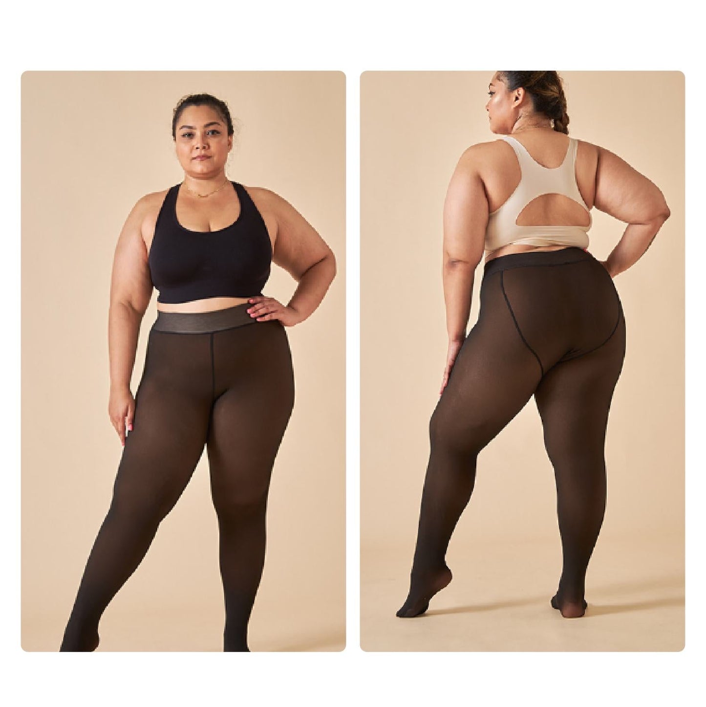 Pernas Falsas Collants Elásticas Forradas a Pelúcia