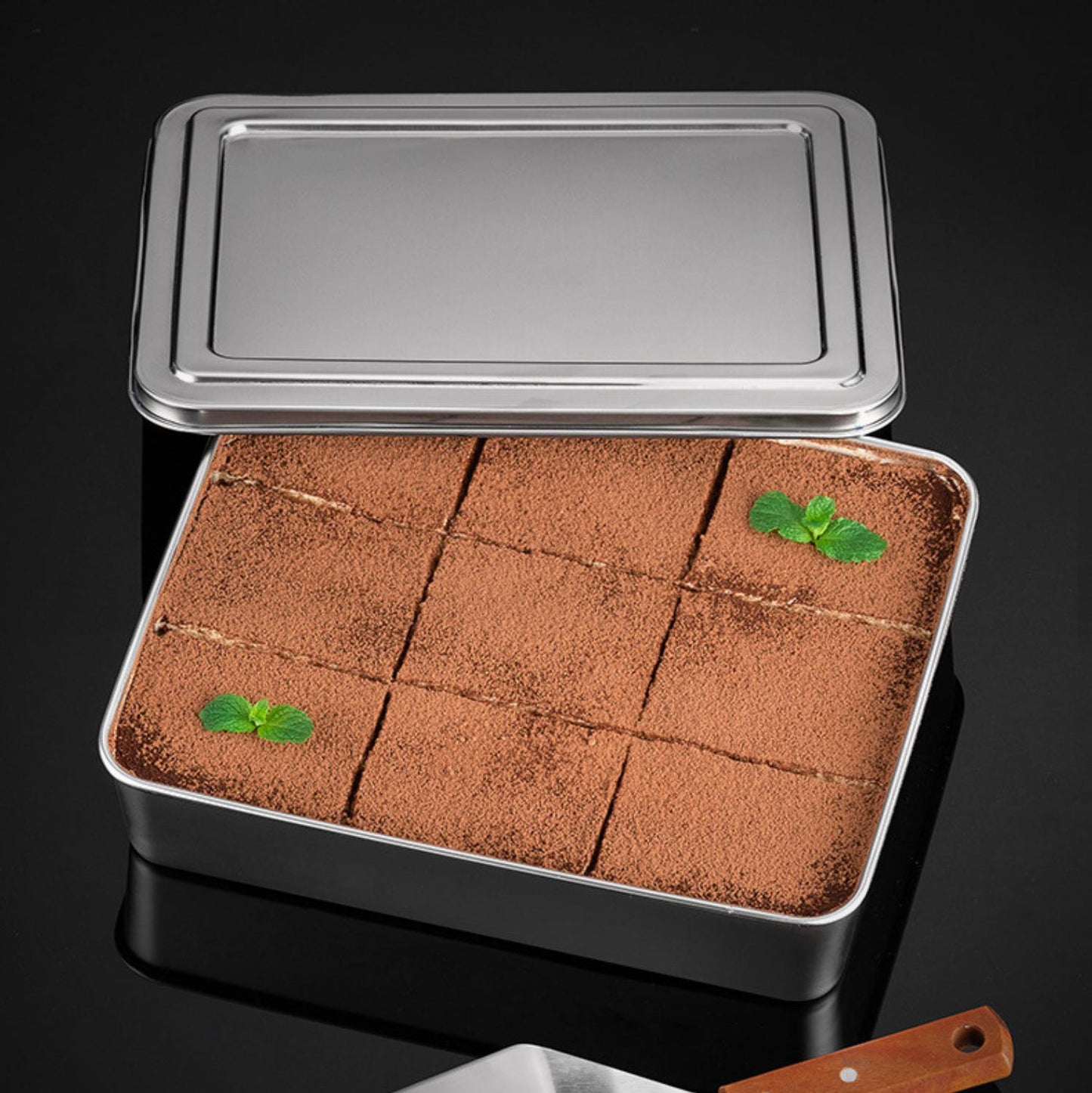 Tabuleiro de Servir em Aço Inoxidável com Tampa (2000ml)