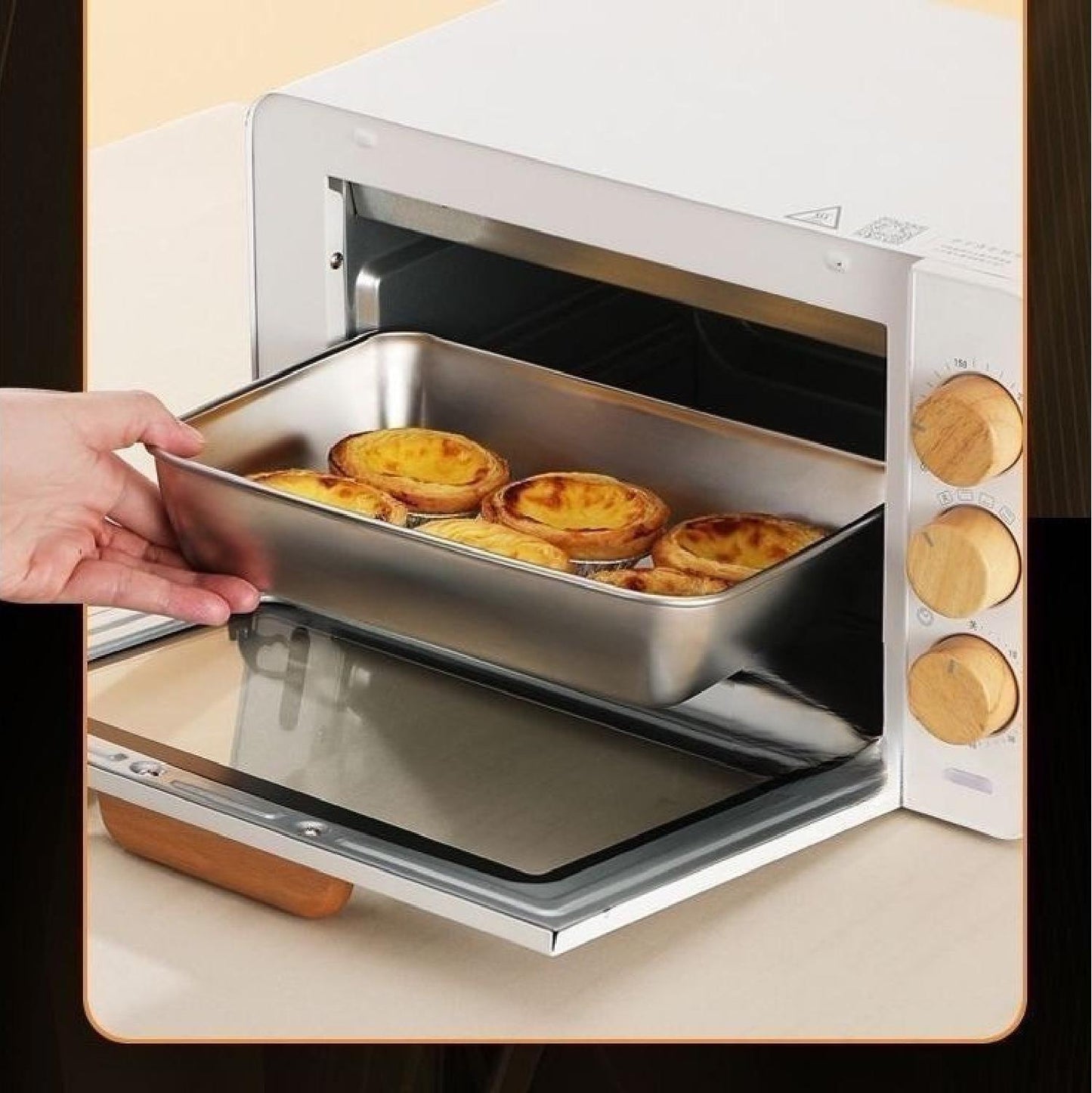 Tabuleiro de Servir em Aço Inoxidável com Tampa (2000ml)