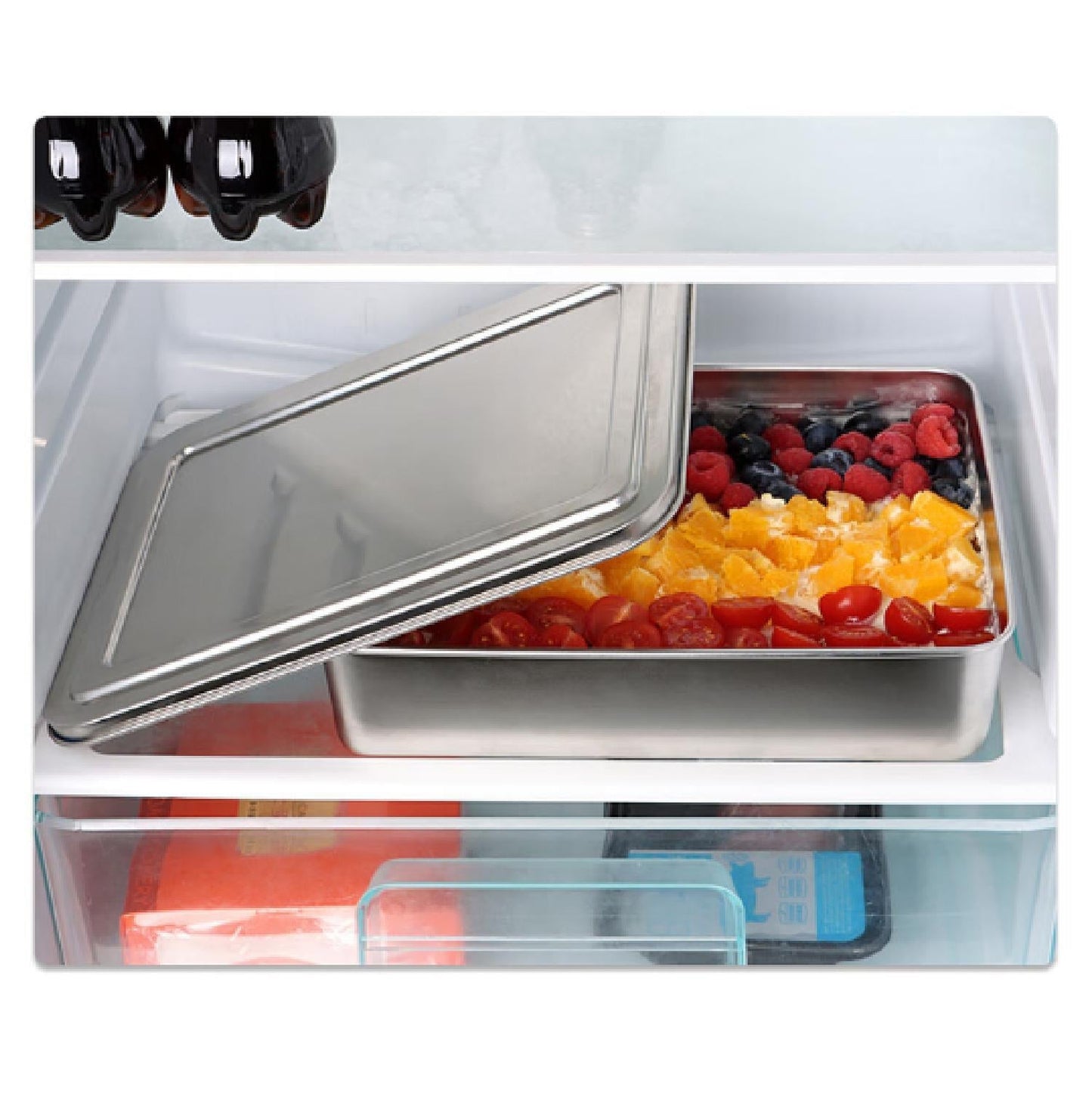 Tabuleiro de Servir em Aço Inoxidável com Tampa (2000ml)