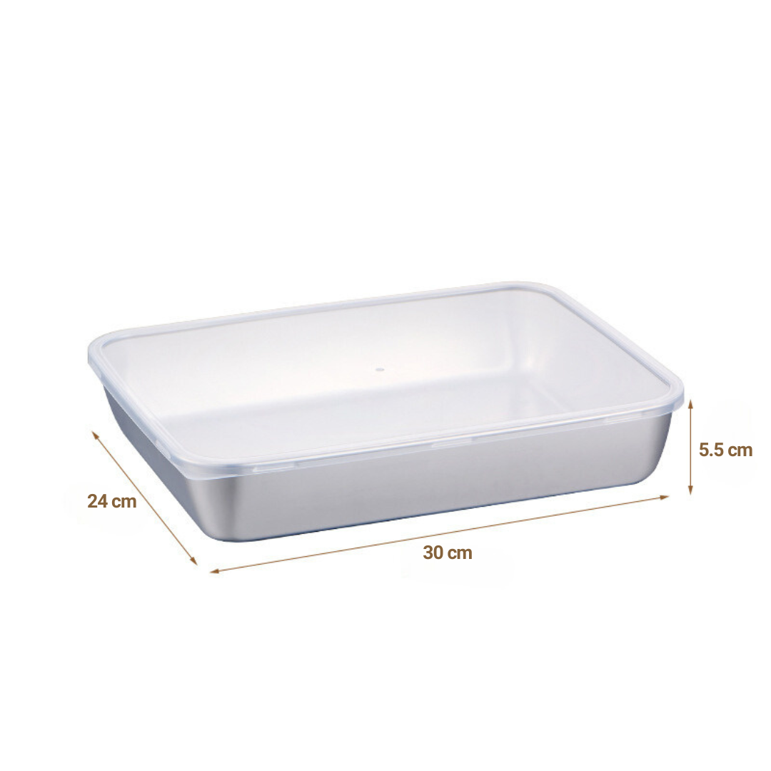 Caixas de Armazenamento SUS304 com Tampas (30x24x6cm)