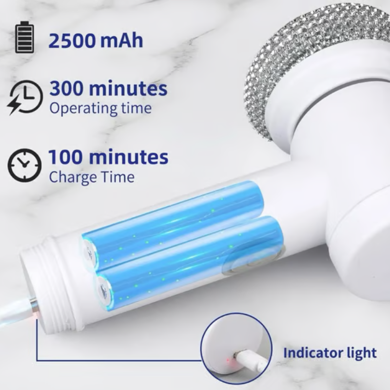 Escova Elétrica 3 em 1 para Limpeza Doméstica