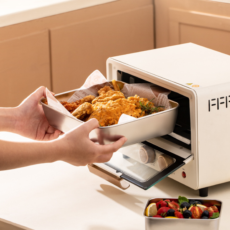 Tabuleiro em Aço Inoxidável 304 - Durável e Seguro (25x20x6cm)