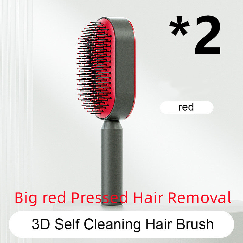 Self Cleaning Hair Brush - One-Key Cleaning Anti-Static Comb