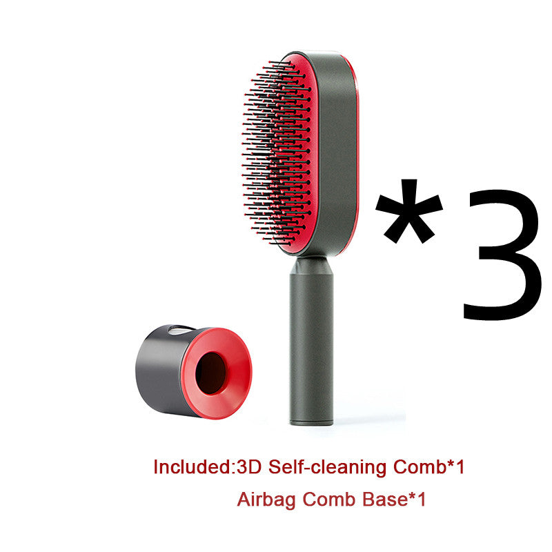 Self Cleaning Hair Brush - One-Key Cleaning Anti-Static Comb