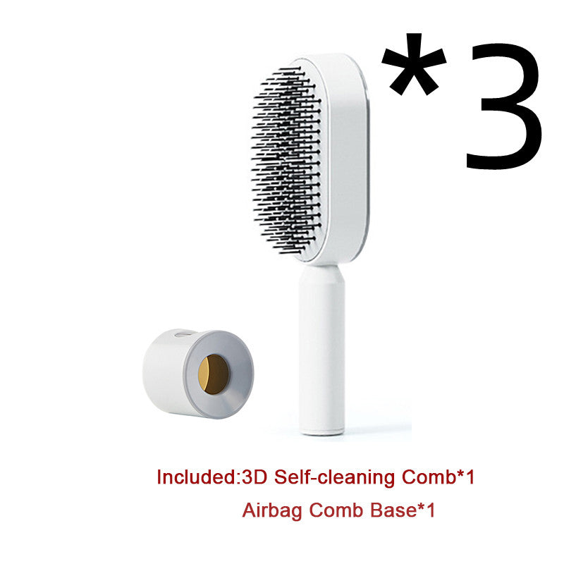 Self Cleaning Hair Brush - One-Key Cleaning Anti-Static Comb