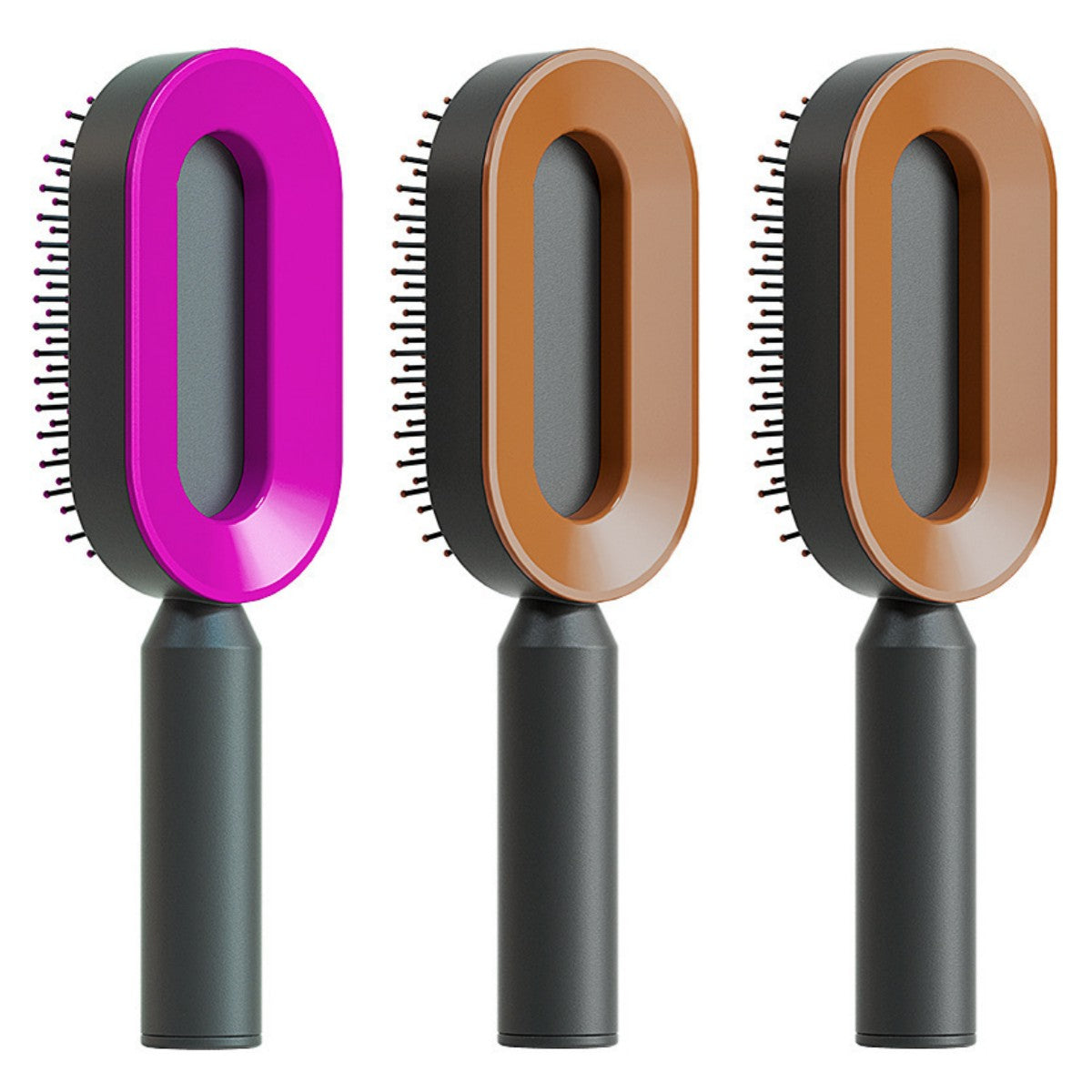 Self Cleaning Hair Brush - One-Key Cleaning Anti-Static Comb