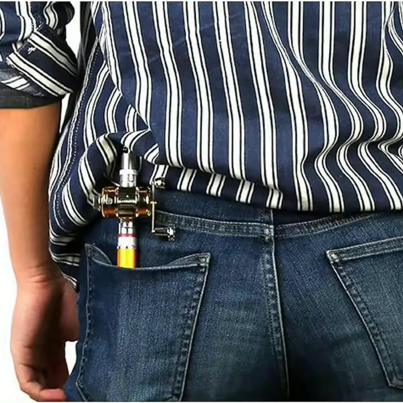 Conjunto de Vara de Pesca Mini Telescópica com Carretilha