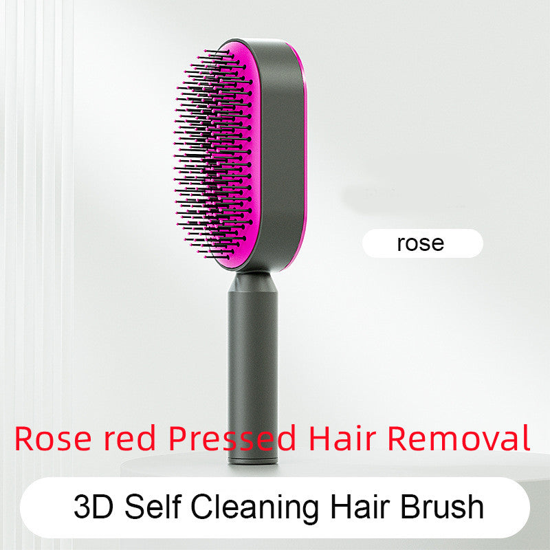 Self Cleaning Hair Brush - One-Key Cleaning Anti-Static Comb