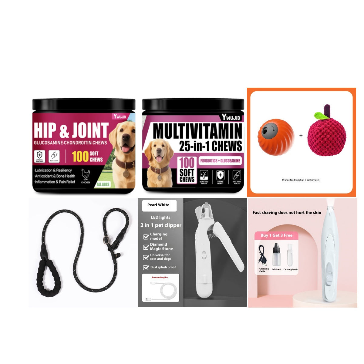 2 In 1 Pet Nail Clippers With LED Light