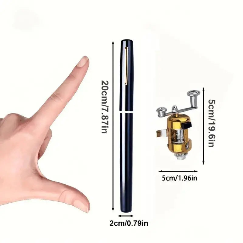 Conjunto de Vara de Pesca Mini Telescópica com Carretilha