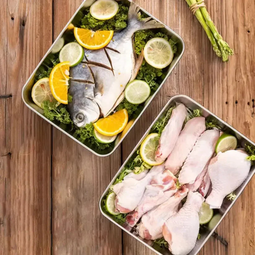 Caixa de Armazenamento SUS304 com Tampa (25x19.5x5cm)