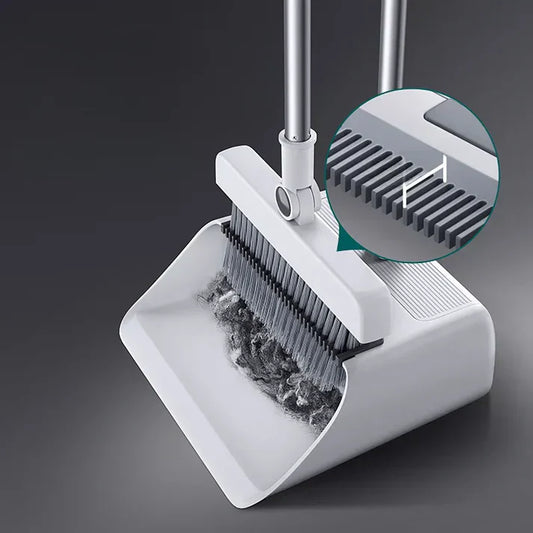 Conjunto de Escova e Pá com Base Giratória de 180°