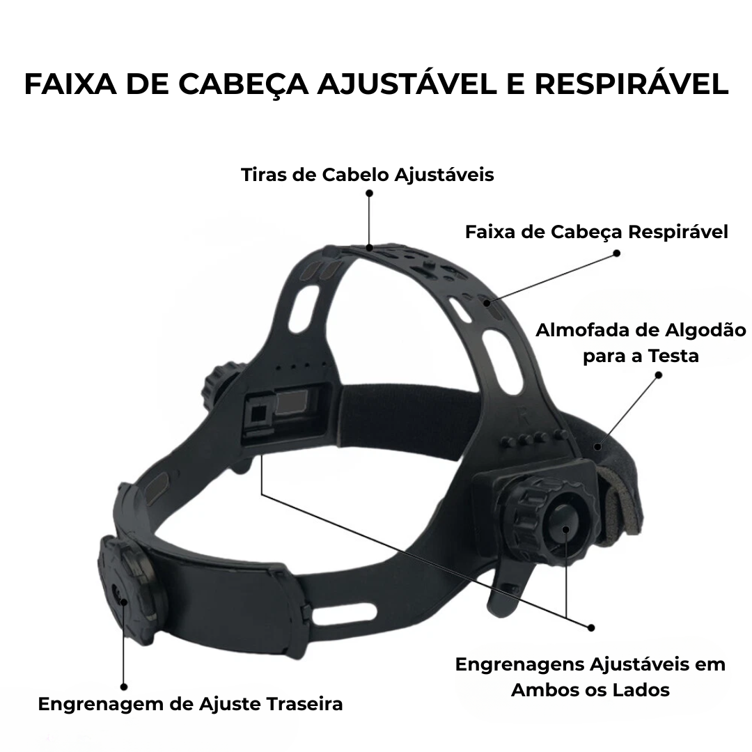 Máscara de Soldadura Automática Premium com Luz LED