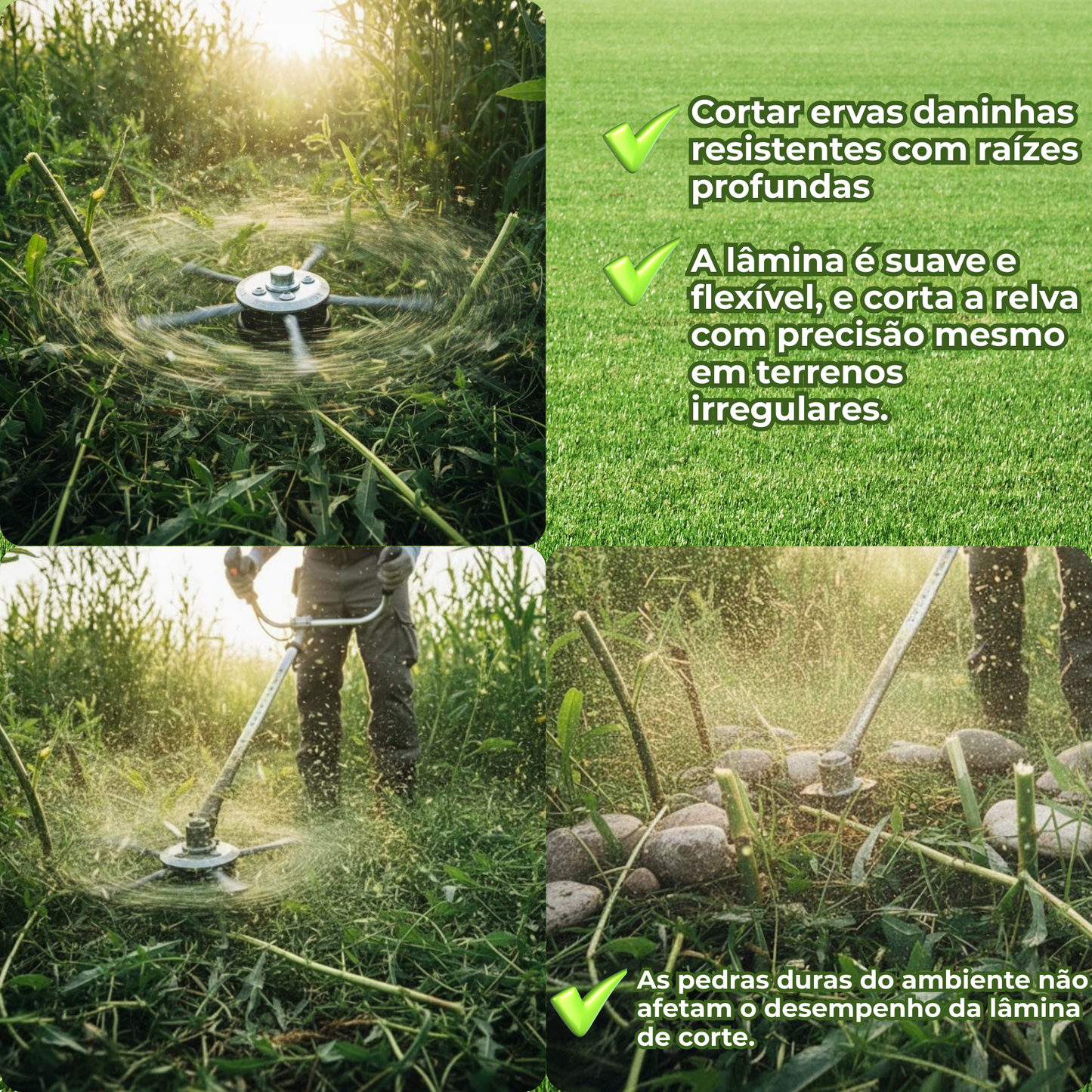 Cabeça de Corta-Relva com 6 Braços de Arame de Aço