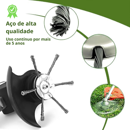 Cabeça de Corta-Relva com 6 Braços de Arame de Aço
