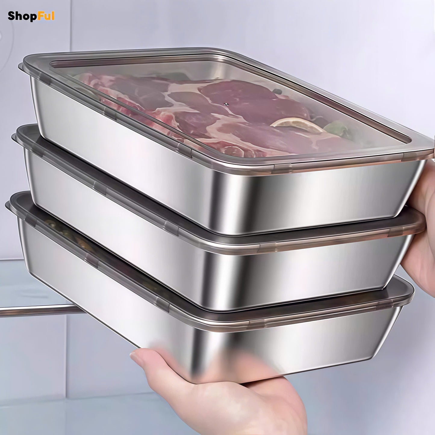 Tabuleiro em Aço Inoxidável 304 - Durável e Seguro (25x20x6cm)