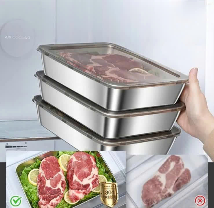 Caixa de Armazenamento SUS304 com Tampa (25x19.5x5cm)